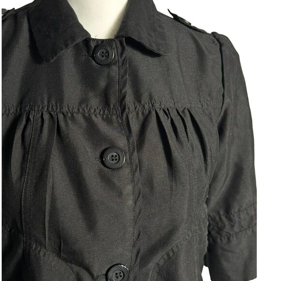 PARIS BLUES OUTERWEAR Women's Small Black Lightweight Crop‎ Short Jacket Top - Picture 3 of 9